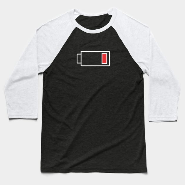 Low Battery Simple Graphic illustration Baseball T-Shirt by MerchSpot